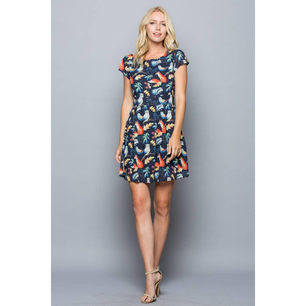 Woodland Forest Animal Print Dress