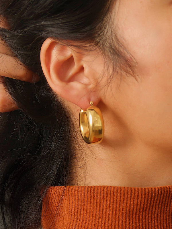 Hunter Silver Non-Tarnish Classic U Hoop Earring