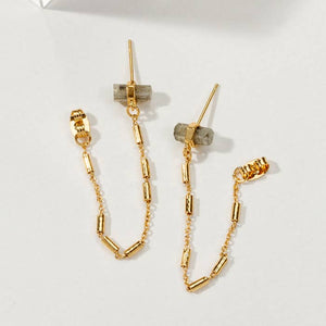 Luna Norte - After Party Front-to-Back Chain Earrings - Labradorite