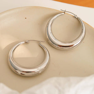 Galene Non-Tarnish Silver Classic Large Hoop Earring