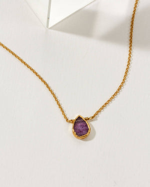 Gold Delicate Amethyst Gemstone Necklace