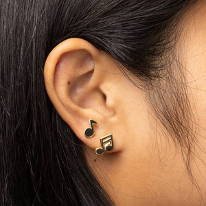 Yellow Owl Workshop - Music Note Gold Earrings | Musician Mismatched Gold Studs