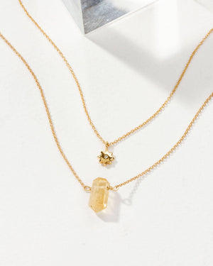Citrine Sol Necklace Set