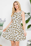 Allover Dog Print Skater Dress