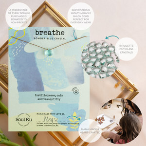 Breathe Powder Blue Crystal Necklace