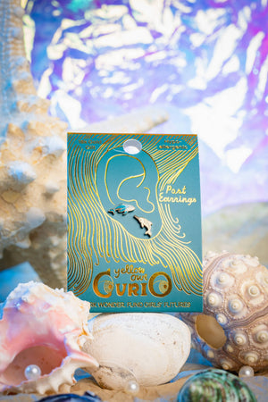 Yellow Owl Workshop - CURIO Whale & Narwhal Earrings | Aquarium Gift Gold Studs