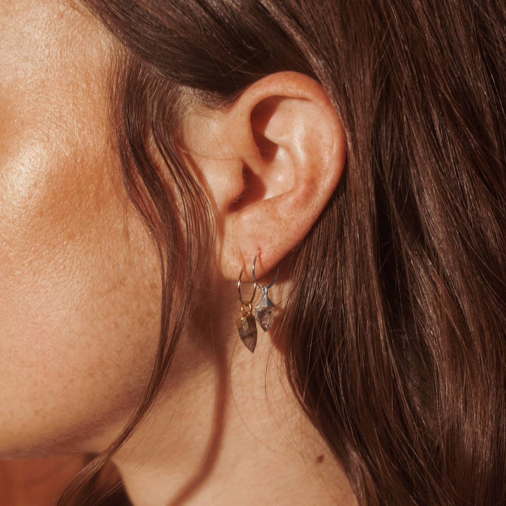 Herkimer (Diamond) Quartz Mini Hoops