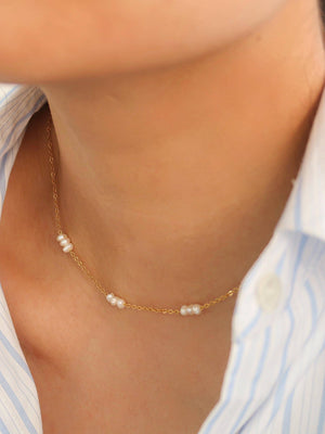 Leilani Non-Tarnish Multi Petite Pearl Choker
