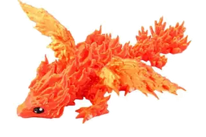 Articulated 3D Printed Dragon Figurine (5")