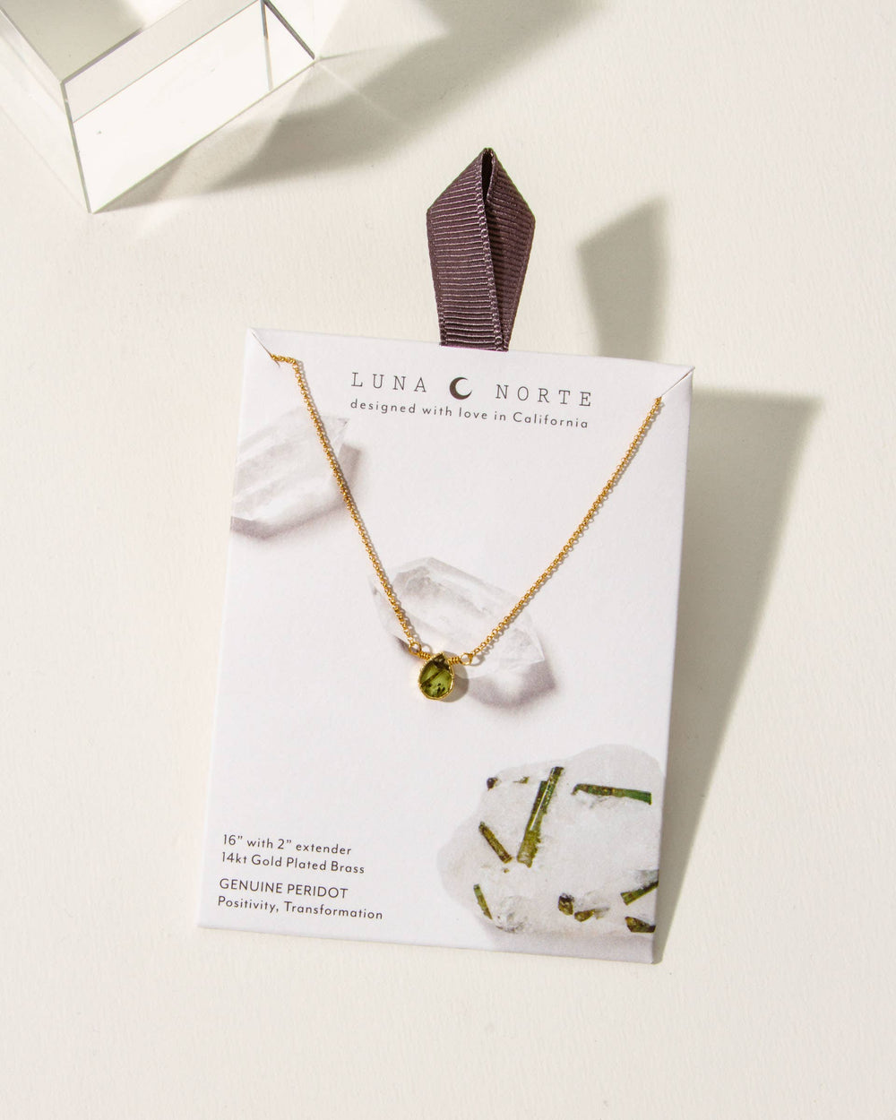Gold Delicate Peridot Gemstone Necklace