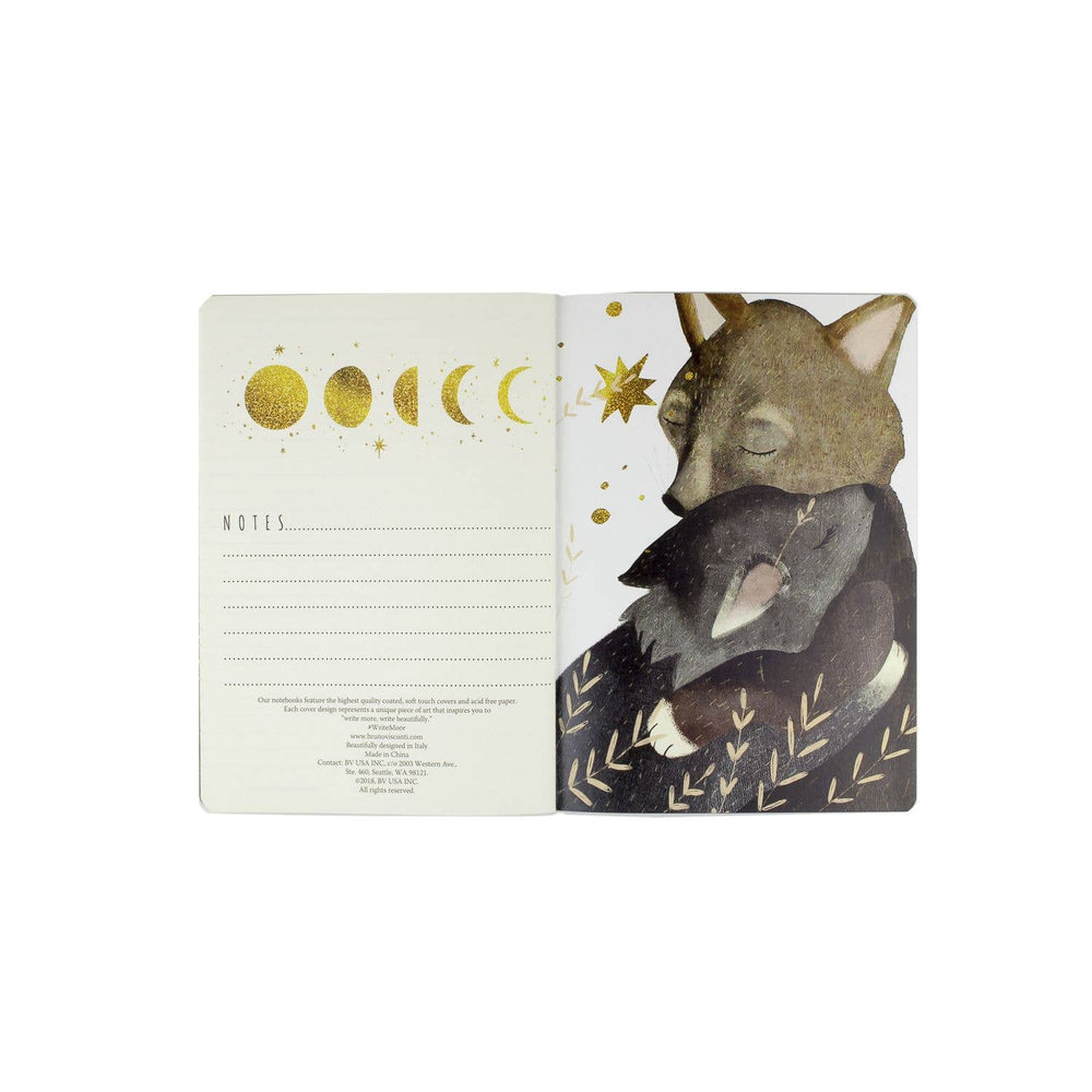 BV by Bruno Visconti - The Wolf Cub and the moon Notebook