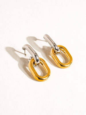 Jaxon Non-Tarnish Double Chain Earring