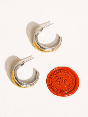 Lazare Non-Tarnish Multi C Hoop Earring