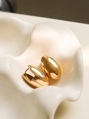Elio 18K Gold Non-Tarnish Classic Oval Droplet Earring