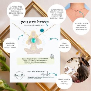 You are Brave Amazonite Necklace