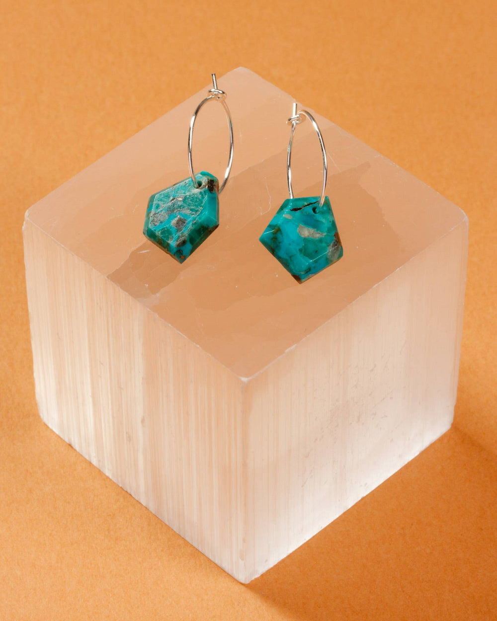 Turquoise Geometry Mini Hoop Earrings