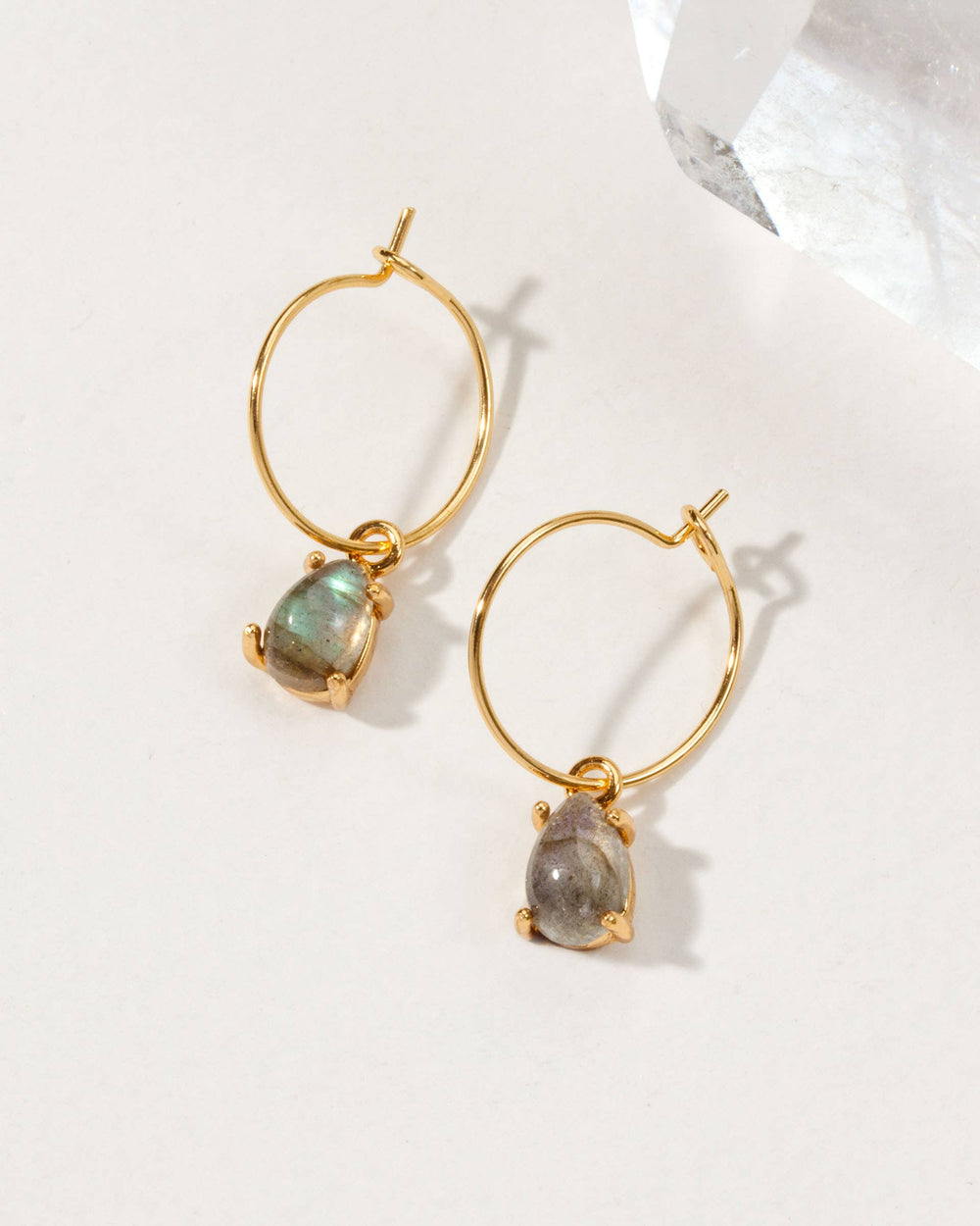 Labradorite Airy Hoop Earrings