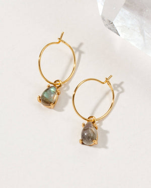 Labradorite Airy Hoop Earrings