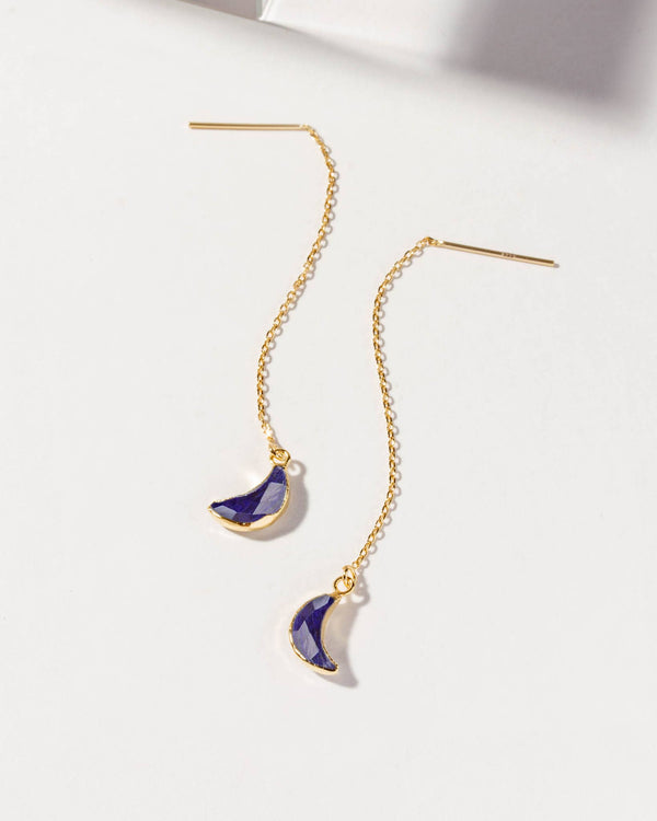 Sapphire Eclipse Threader Earrings
