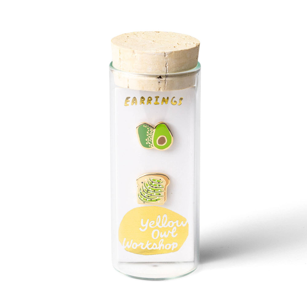 Yellow Owl Workshop - Avocado Toast Earrings | Foodie Mismatched Gold Studs