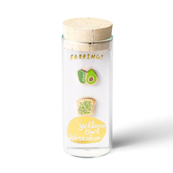 Yellow Owl Workshop - Avocado Toast Earrings | Foodie Mismatched Gold Studs
