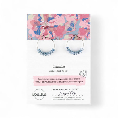 Dazzle Czech Glass Stainless Steel Hoops