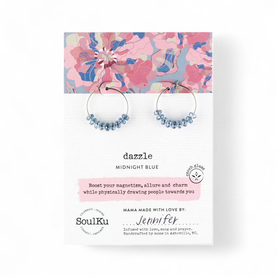 Dazzle Czech Glass Stainless Steel Hoops