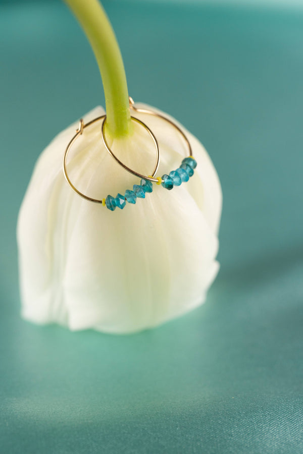 Anything is Possible Gold-Filled Hoop Earrings - Apatite