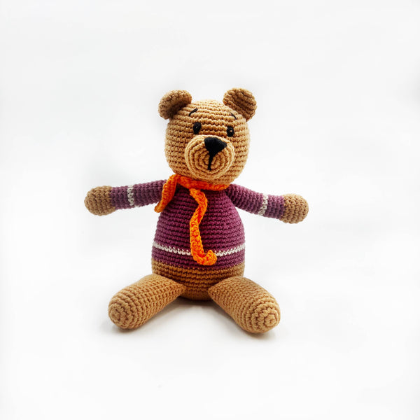 Pebble - Handcrafted Velvety Boho Teddy Bears – Teal, Blue & Purple
