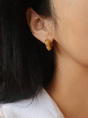 Flânerie by MAIQ - Juliette 18K Gold Non-Tarnish Chunky Hoop Earrings