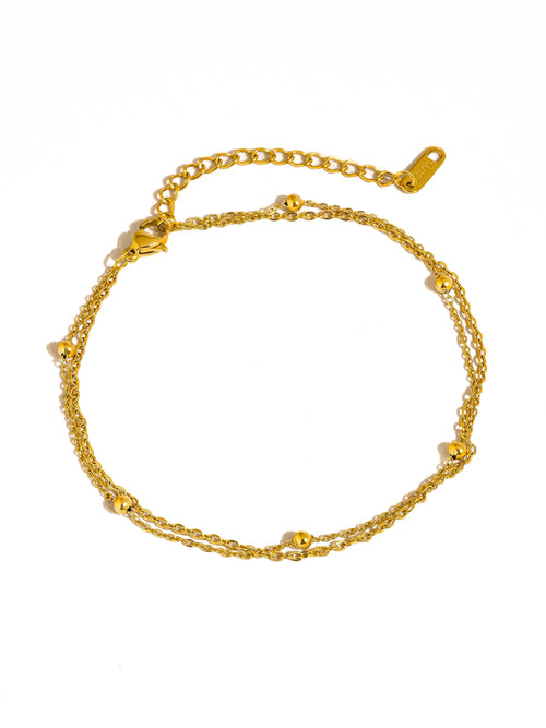 Flânerie by MAIQ - Pennie 18K Gold Non-Tarnish Layered Chain Anklets