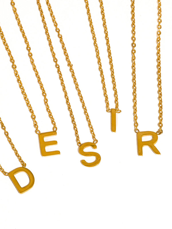 Flânerie by MAIQ - Desir 18K Gold Non-Tarnish Petite Classic Letter Necklace