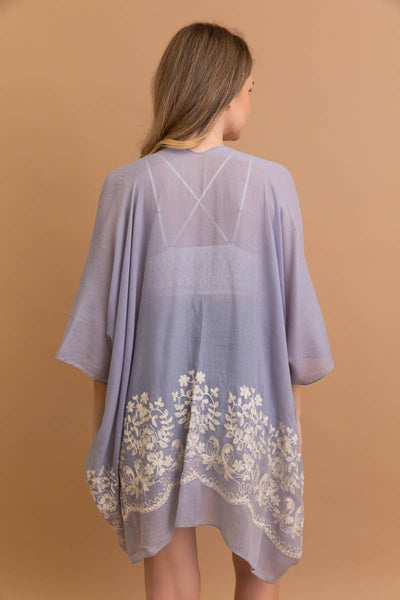 Boho Chic Floral Embroidered Kimono | Stitch Detail 🌼