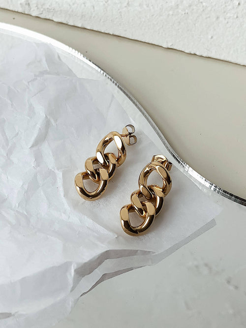 Flânerie by MAIQ - Avalon 18K Gold Non-Tarnish Chain Link Earrings