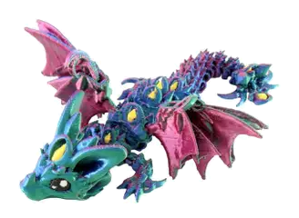 Articulated 3D Printed Dragon Figurine (5")