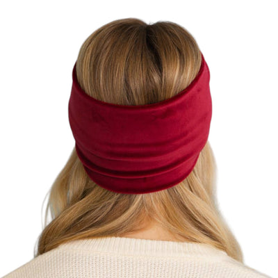 Deep Red Twisted Ear Warmer Headband