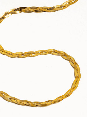 Flânerie by MAIQ - Vedette 18K Gold Non-Tarnish Braided Snake Chain Necklace