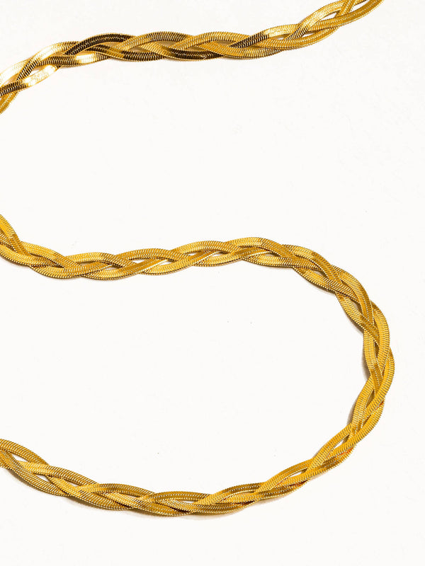 Flânerie by MAIQ - Vedette 18K Gold Non-Tarnish Braided Snake Chain Necklace
