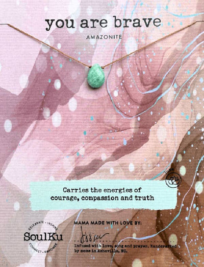 You Are Brave Amazonite Necklace