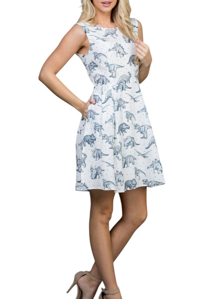 Modern Dino Skater Dress