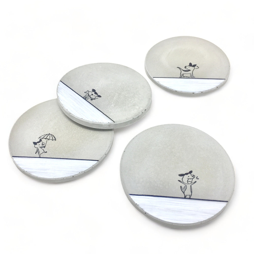 Dog Concrete Coasters