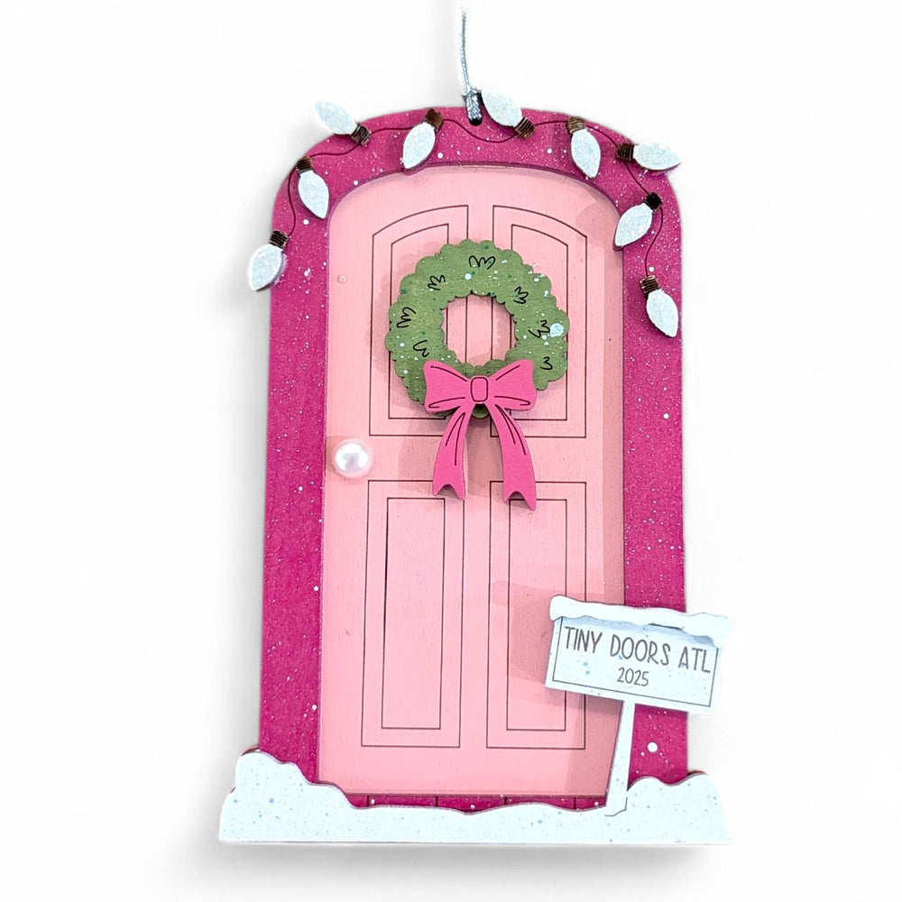 Tiny Door Doornament - pink door pink trim