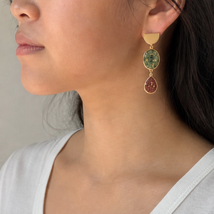 Drommande Gemstone and Resin Earrings