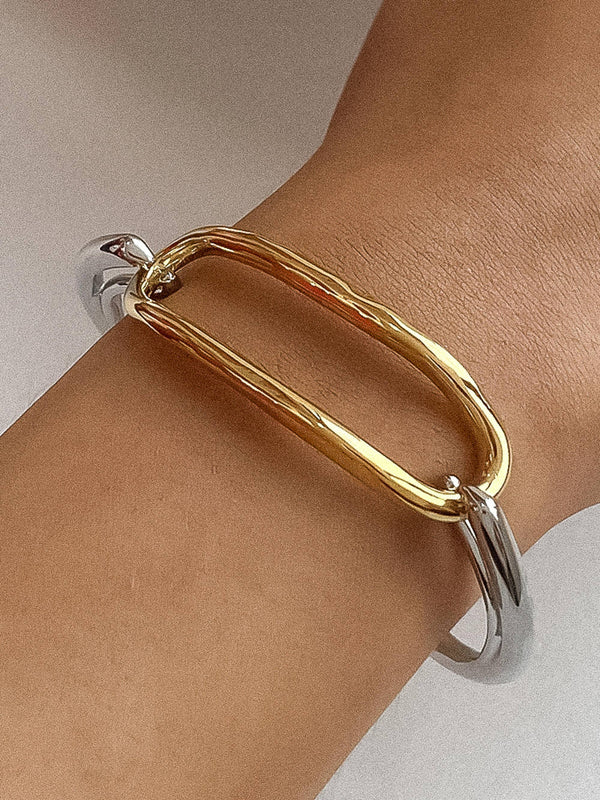 Lilith Two-Tone Non-Tarnish Hoop Bracelet