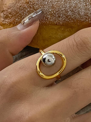 Sibylle Non-Tarnish Two Tone Round Ring