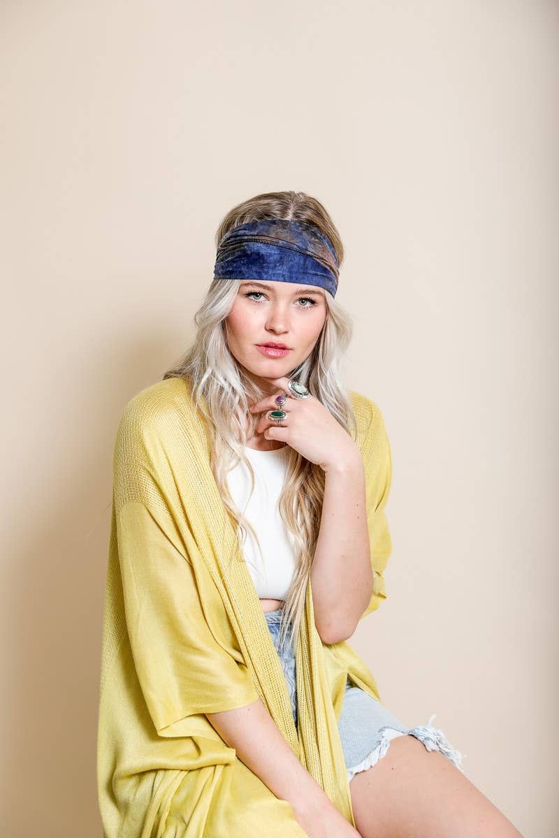 Boho Chic Wide Band Tie-Dye Headwrap
