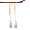 Stone Threader Earrings - gold-filled