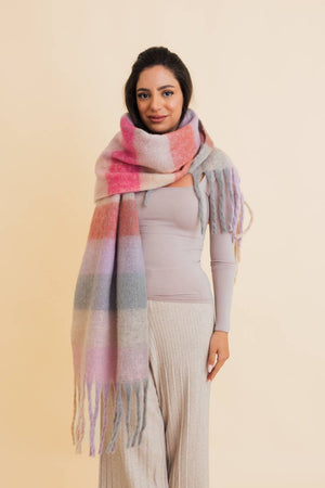 Green Oversized Fringe Scarf