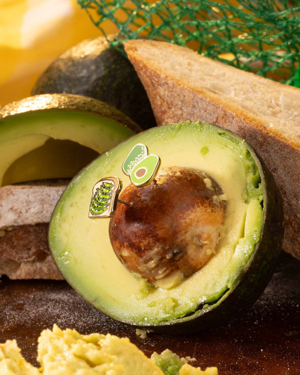 Yellow Owl Workshop - Avocado Toast Earrings | Foodie Mismatched Gold Studs