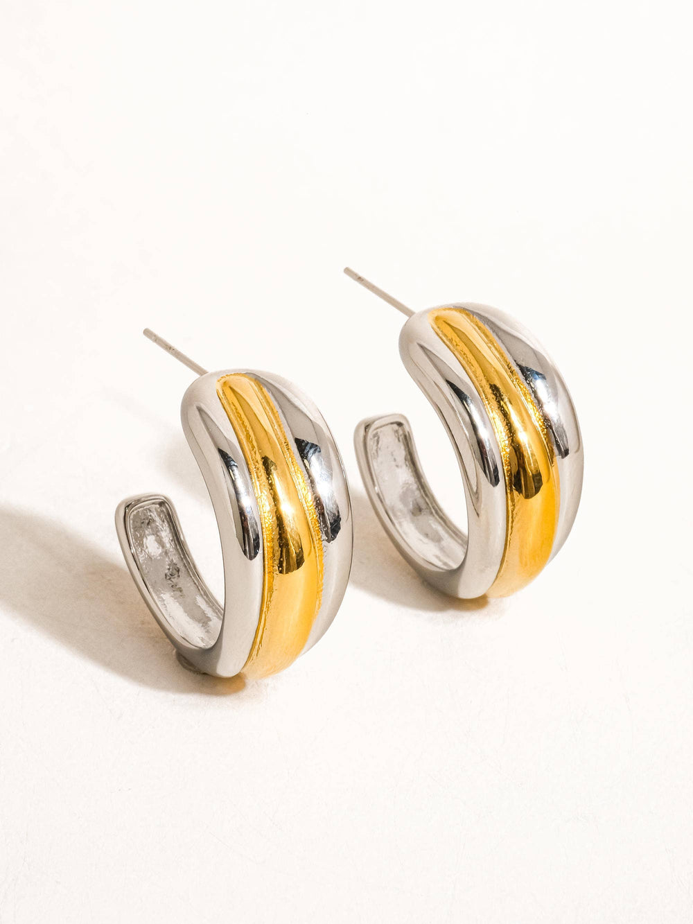 Lazare Non-Tarnish Multi C Hoop Earring